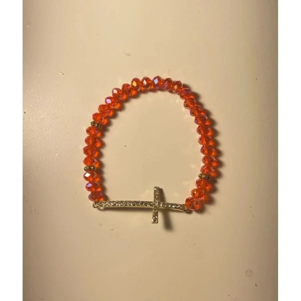 Orange Cross Bracelet